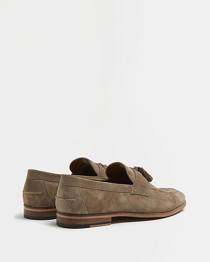 Stone wide fit suede tassel Loafers