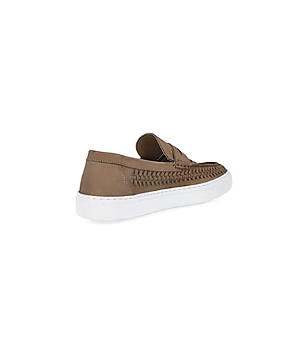 360 degree animation of product Stone woven cupsole loafers frame-12