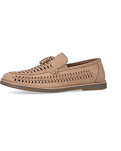 360 degree animation of product Stone woven tassel detail loafers frame-2
