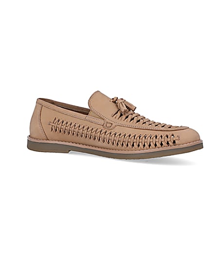 360 degree animation of product Stone woven tassel detail loafers frame-17