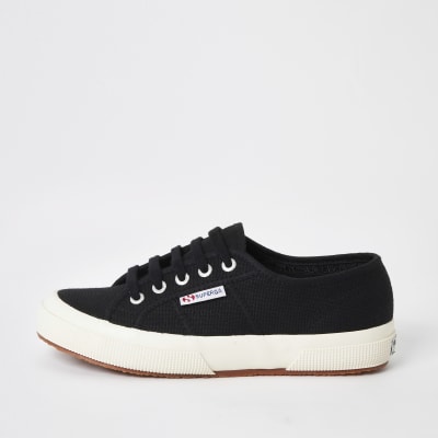 Superga black classic runner trainers | River Island