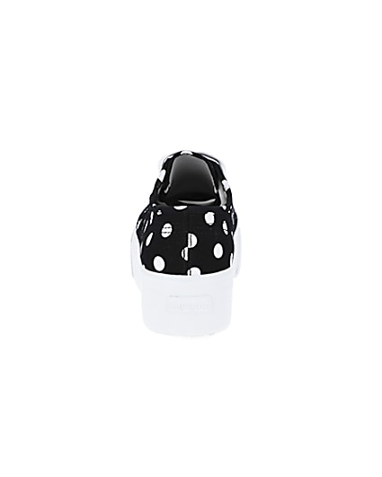 360 degree animation of product Superga black polka dot flatform trainers frame-9