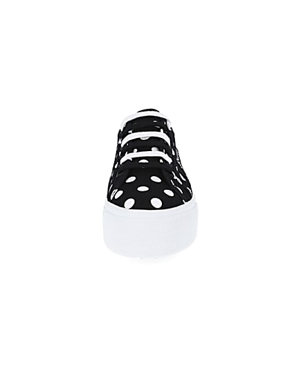 360 degree animation of product Superga black polka dot flatform trainers frame-21