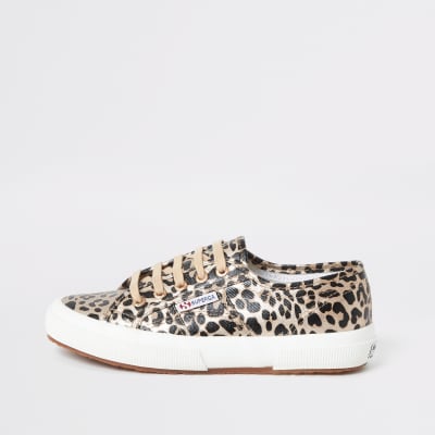 superga leopard gold