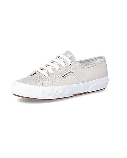 360 degree animation of product Superga gold metallic classic trainers frame-1