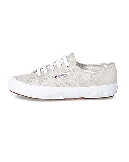 360 degree animation of product Superga gold metallic classic trainers frame-3