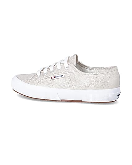 360 degree animation of product Superga gold metallic classic trainers frame-4