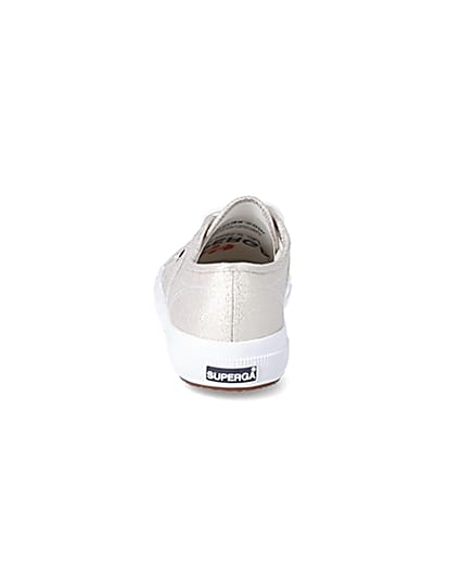 360 degree animation of product Superga gold metallic classic trainers frame-9