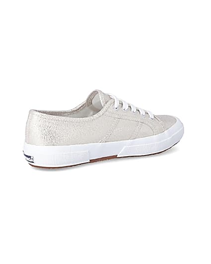 360 degree animation of product Superga gold metallic classic trainers frame-13