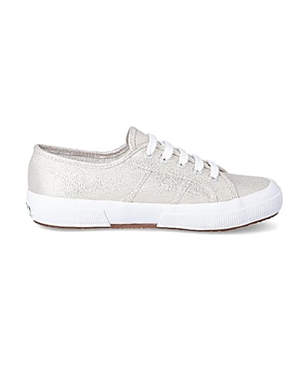 360 degree animation of product Superga gold metallic classic trainers frame-15