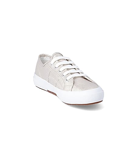 360 degree animation of product Superga gold metallic classic trainers frame-19