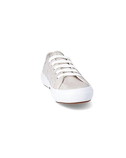 360 degree animation of product Superga gold metallic classic trainers frame-20