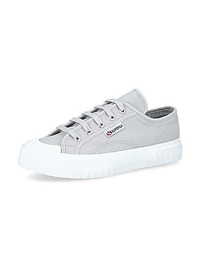 360 degree animation of product Superga grey canvas trainers frame-1