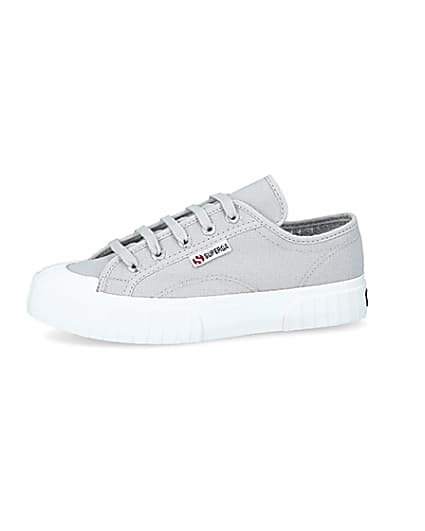 360 degree animation of product Superga grey canvas trainers frame-2