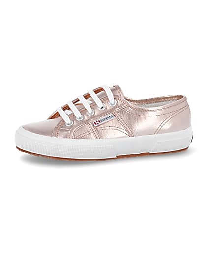 360 degree animation of product Superga pink metallic trainers frame-2