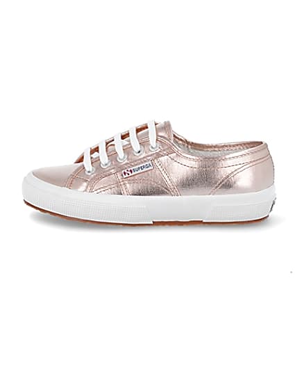 360 degree animation of product Superga pink metallic trainers frame-3