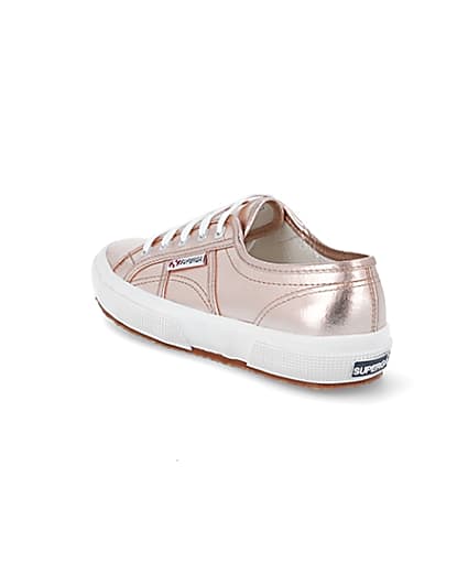 360 degree animation of product Superga pink metallic trainers frame-6