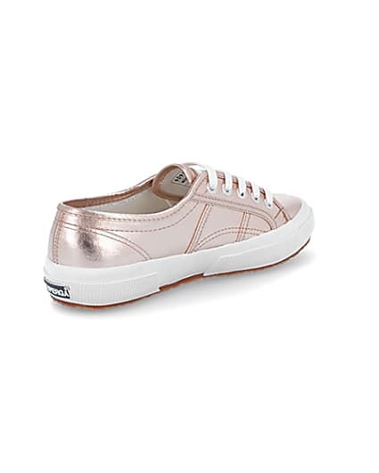 360 degree animation of product Superga pink metallic trainers frame-12