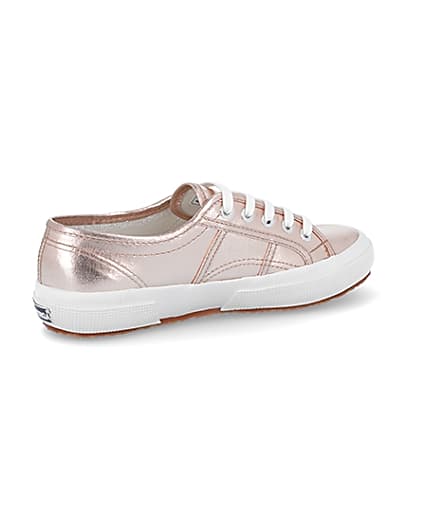 360 degree animation of product Superga pink metallic trainers frame-13