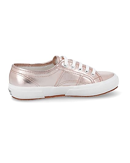 360 degree animation of product Superga pink metallic trainers frame-14