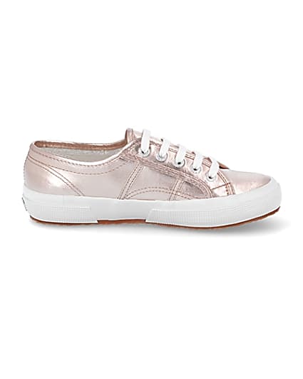 360 degree animation of product Superga pink metallic trainers frame-15