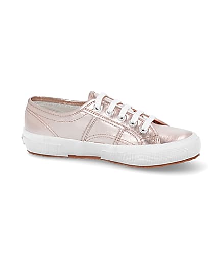 360 degree animation of product Superga pink metallic trainers frame-16