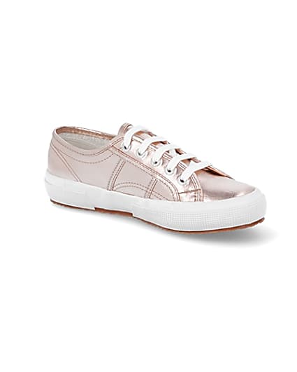 360 degree animation of product Superga pink metallic trainers frame-17