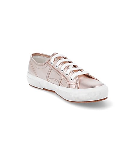 360 degree animation of product Superga pink metallic trainers frame-18