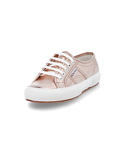 360 degree animation of product Superga pink metallic trainers frame-23