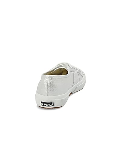 360 degree animation of product Superga silver lace-up runner trainers frame-10
