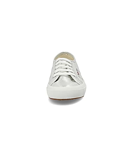 360 degree animation of product Superga silver lace-up runner trainers frame-21
