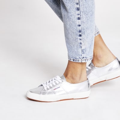 superga silver trainers uk