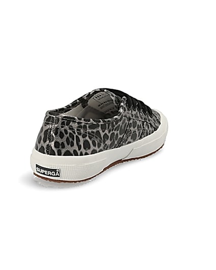 360 degree animation of product Superga silver leopard print runner trainers frame-11