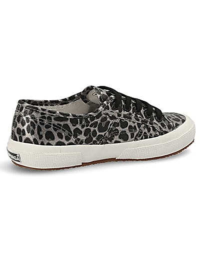 360 degree animation of product Superga silver leopard print runner trainers frame-13