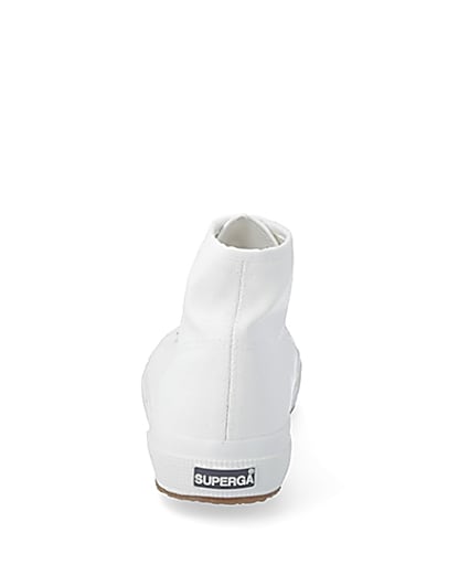 360 degree animation of product Superga white high top lace-up trainers frame-9