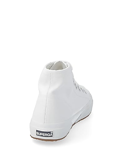 360 degree animation of product Superga white high top lace-up trainers frame-10