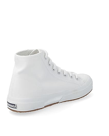 360 degree animation of product Superga white high top lace-up trainers frame-12