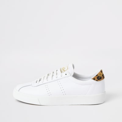 white leather trainers