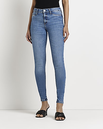 Tall blue molly mid rise skinny jeans