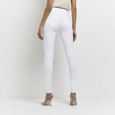 High rise hot sale white jeggings