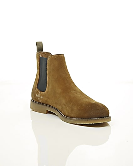 360 degree animation of product Tan brown suede chelsea boots frame-6