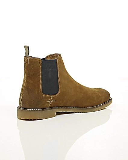 360 degree animation of product Tan brown suede chelsea boots frame-12