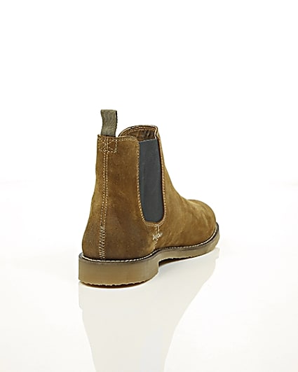 360 degree animation of product Tan brown suede chelsea boots frame-14