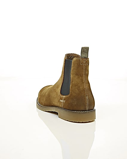 360 degree animation of product Tan brown suede chelsea boots frame-17
