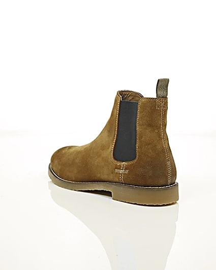 360 degree animation of product Tan brown suede chelsea boots frame-18