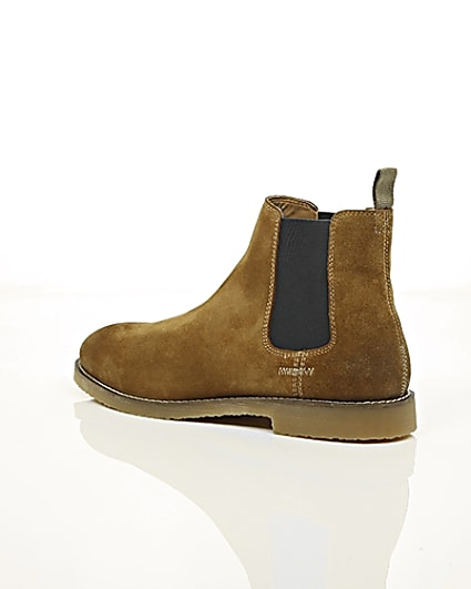 360 degree animation of product Tan brown suede chelsea boots frame-19