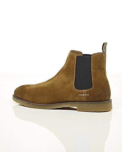 360 degree animation of product Tan brown suede chelsea boots frame-20