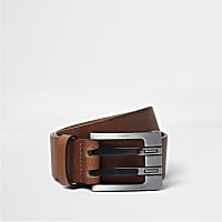 Tan double prong leather belt