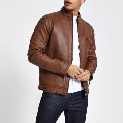 tan faux leather jacket