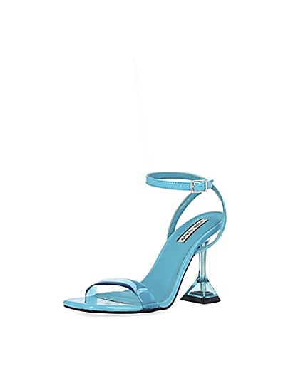 360 degree animation of product Turquoise perspex heeled mules frame-1